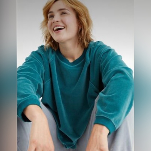 Aerie Real Obsessed Velour Oversized Crewneck - Picture 2 of 5